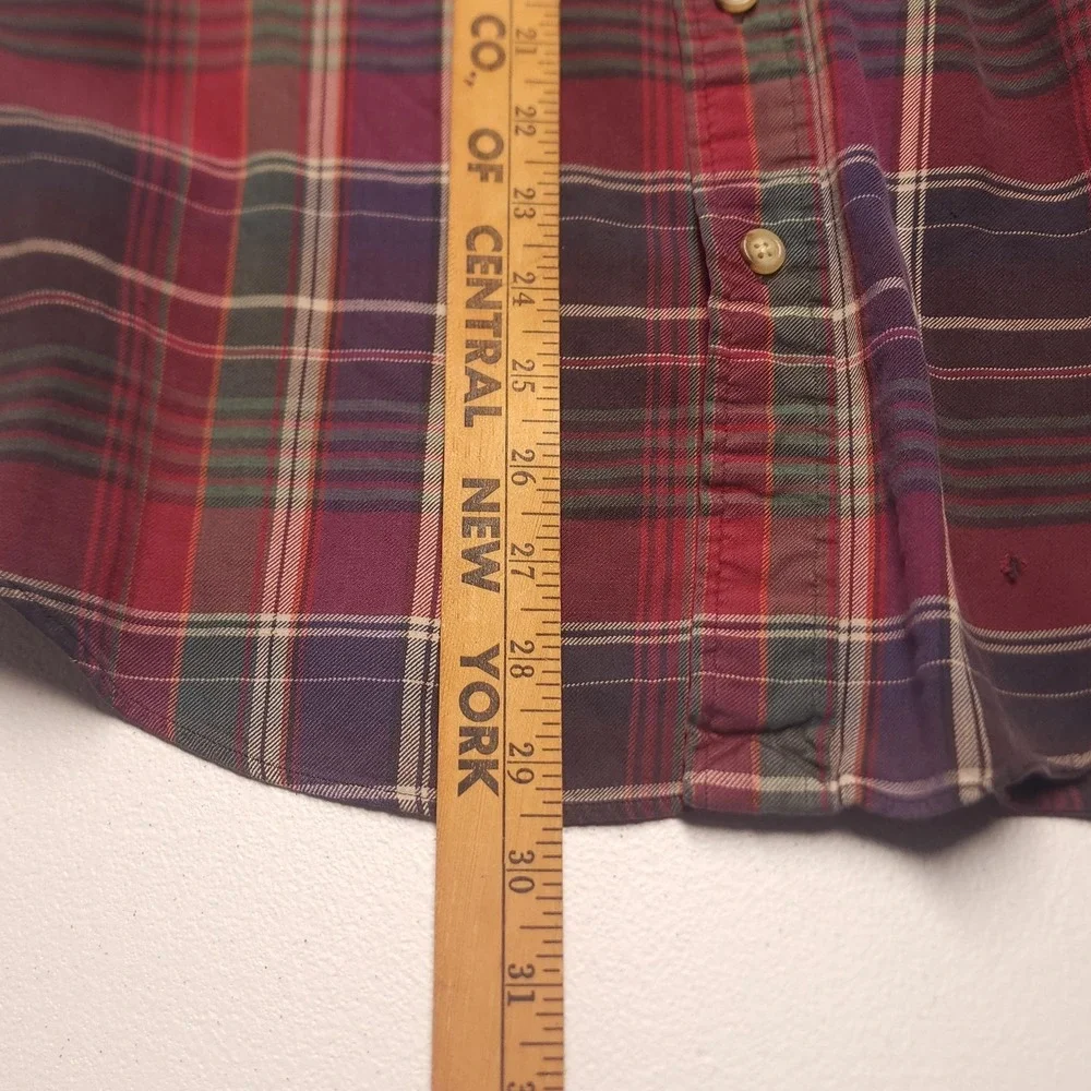 Polo Ralph Lauren Shirt Mens XL Multicolor Plaid Cotton Button Down